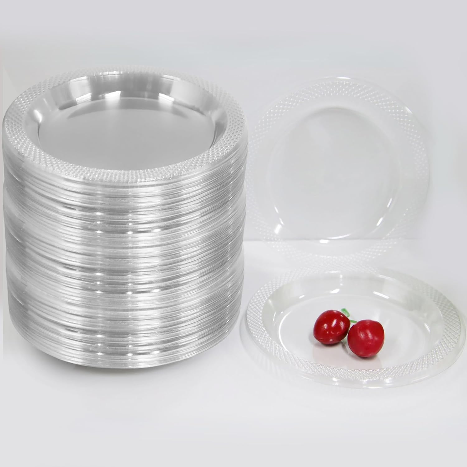 6 Inch Clear Plastic Plates 100 Bulk Pack - Disposable Cake Plates for Dessert & Appetizers, BBQ, Party, Travel and Events,Recyclable (pack of 100 clear) 6 Inch Clear Plastic Plates 100 Bulk Pack - Disposable Cake Plates for Dessert & Appetizers, BBQ, Party, Travel and Events,Recyclable (pack of 100 clear)