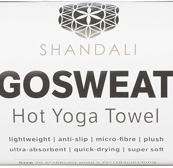 Shandali GoSweat Non-Slip Hot Yoga Towel with Super-Absorbent Soft Suede Microfiber in Many Colors, for Bikram Pilates and Yoga Mats.