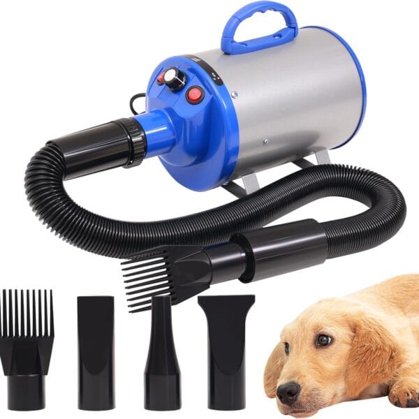 2800w 75m/s Pet Dryer Stepless Adjustable Speed Temperature Dogs Grooming Blow Dryer with Heater for Pets Hair Dryer