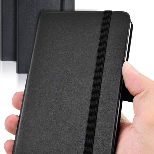 AISBUGUR Pocket Notebook, Small Notebook, 2-Pack Total 320 Pages,3.7" x 5.7" Pocket Notebook (2 Pack, Black1)