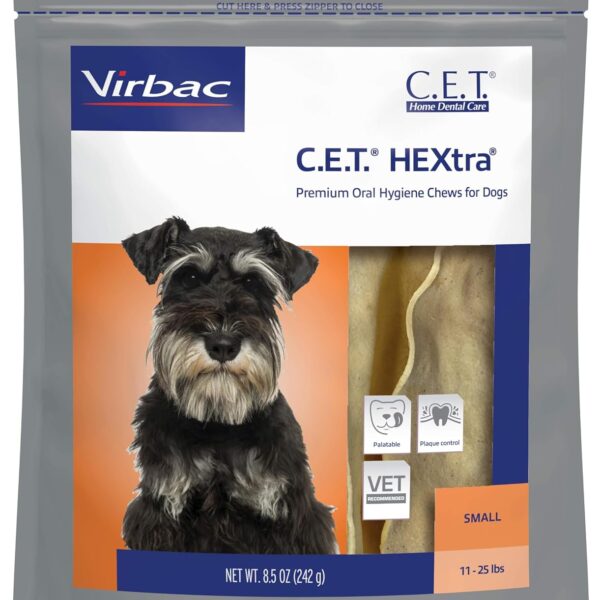 Virbac C.E.T. HEXtra Premium Oral Hygiene Chews for Dogs, 11-25 lbs, 8.5 Oz