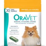 OraVet Dental Chews for Dogs, Oral Care and Hygiene Chews (Extra Small Dogs, 3.5-9 lbs.) Yellow Pouch, 30 Count