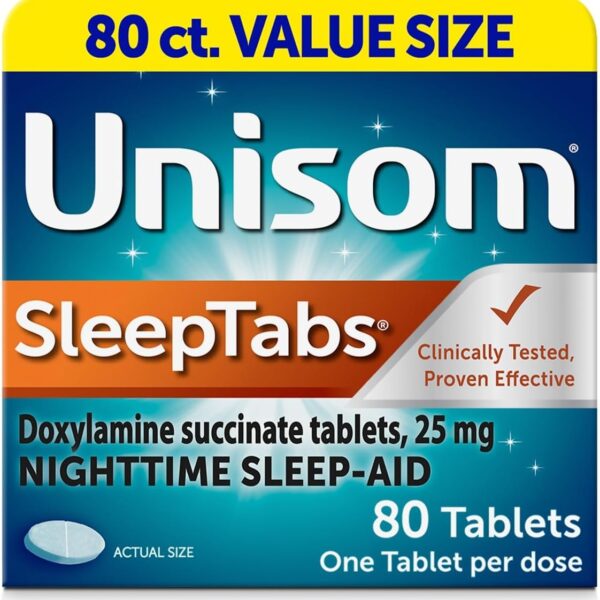 Unisom SleepTabs, Nighttime Sleep-aid, Doxylamine Succinate, 80 Tablets