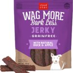 Cloud Star Wag More Bark Less 10 oz Grain Free Jerky Dog Treats with Duck & Apple