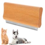 Wooden Deshedding Brush for Dogs, Cats & Horses, Deshedding Grooming Tool Curry Comb Pet Hair Removal Tool, Deshedding Dog Brush Combs for All Hair Types (4.33 Inch)