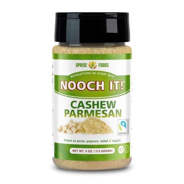 NOOCH IT Cashew Parmesan Cheese  4oz | Dairy-Free, Organic, Fair Trade, Non-GMO, Gluten-Free | Plant-Based Cashew Cheese Topping & Parmesan Substitute for Pasta, Pizza & Popcorn