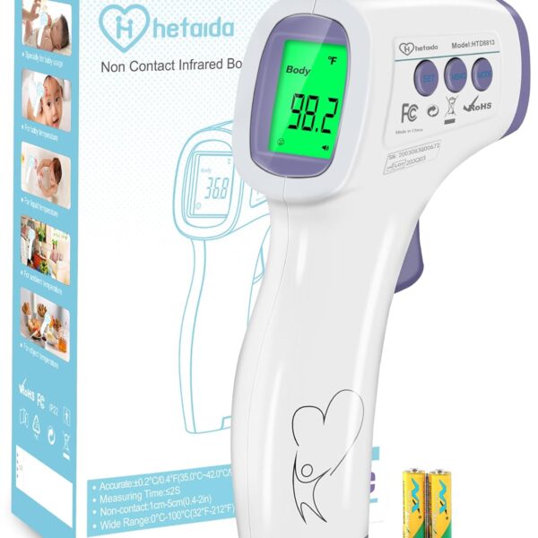 Digital Thermometer for Adults and Kids, No Touch Forehead Thermometer for Baby, 2 in 1 Body Surface Mode Infrared Thermometer with Fever Alarm and Instant Accuracy Readings