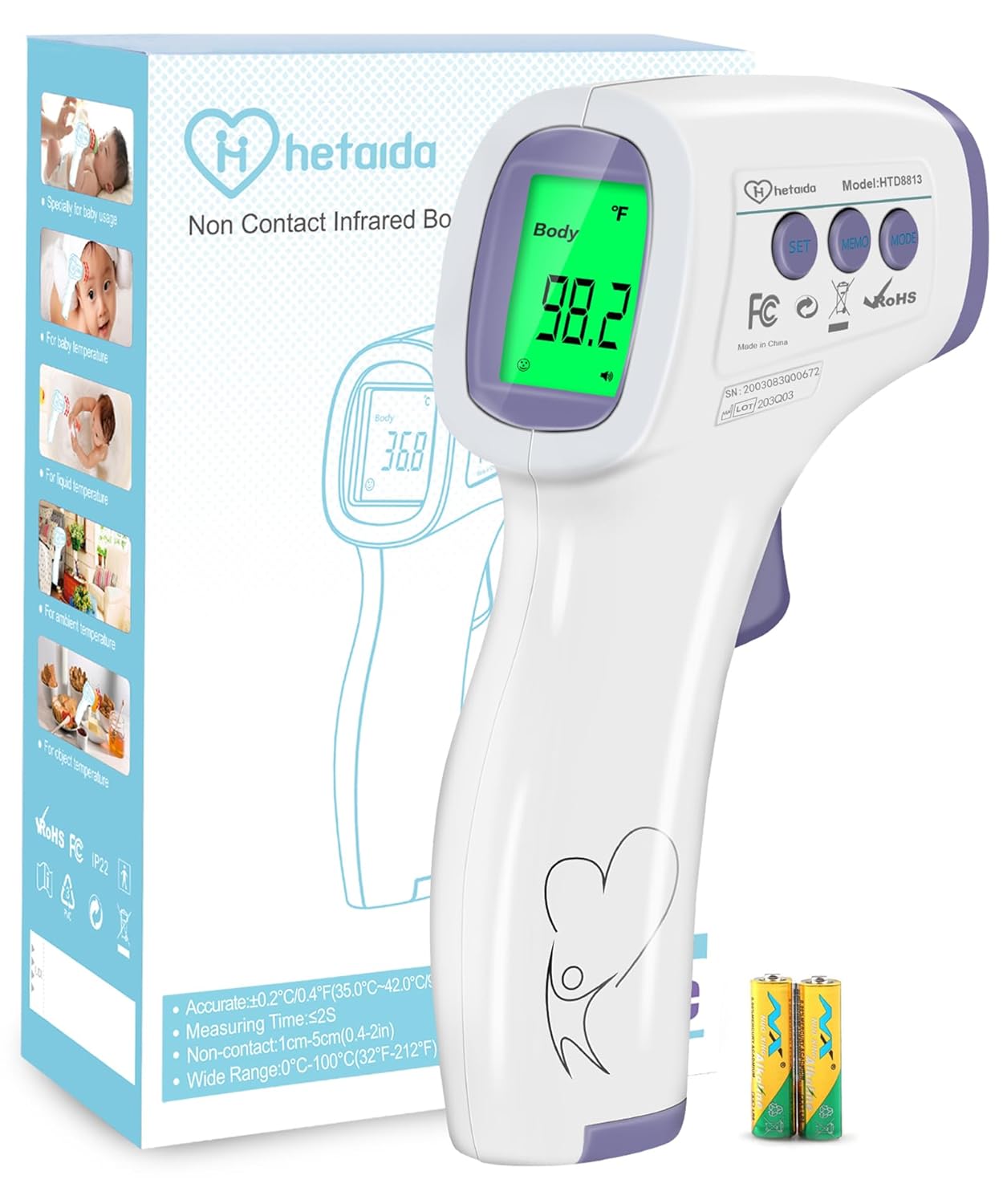 Digital Thermometer for Adults and Kids, No Touch Forehead Thermometer for Baby, 2 in 1 Body Surface Mode Infrared Thermometer with Fever Alarm and Instant Accuracy Readings Digital Thermometer for Adults and Kids, No Touch Forehead Thermometer for Baby, 2 in 1 Body Surface Mode Infrared Thermometer with Fever Alarm and Instant Accuracy Readings