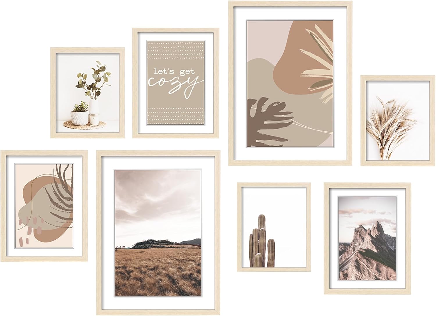 ArtbyHannah Gallery Wall Frame Set for Stairway, Neutral Wood Picture Frames Collage Wall Decor for Living Room, Entry, 8 Pack Assorted Size-11"x14", 8"x10", 6"x8" ArtbyHannah Gallery Wall Frame Set for Stairway, Neutral Wood Picture Frames Collage Wall Decor for Living Room, Entry, 8 Pack Assorted Size-11"x14", 8"x10", 6"x8"