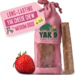 Cheese Dog Chews, High Protein Treats, Natural, Rawhide Free, Long Lasting with Vitamins & Minerals, Medium Size, Strawberry, 1 PC
