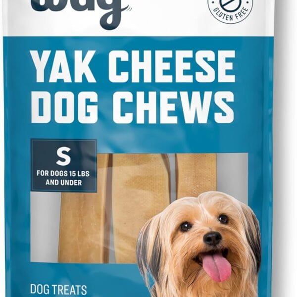 Amazon Brand - Wag Yak Cheese Himalayan Dog Chews, Dog Treats for Small Size Dogs, All Natural, High Protein for Aggressive Chewers, 15lbs and Smaller, 3 Count, 3.3 oz