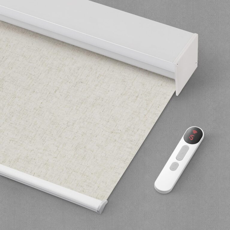 Bringnox Motorized Blinds with Remote,100% Blackout Smart Roller Blinds Compatible with Apple Homekit Google Home and Alexa Via HUB,and Customized (Linen Stone-01)