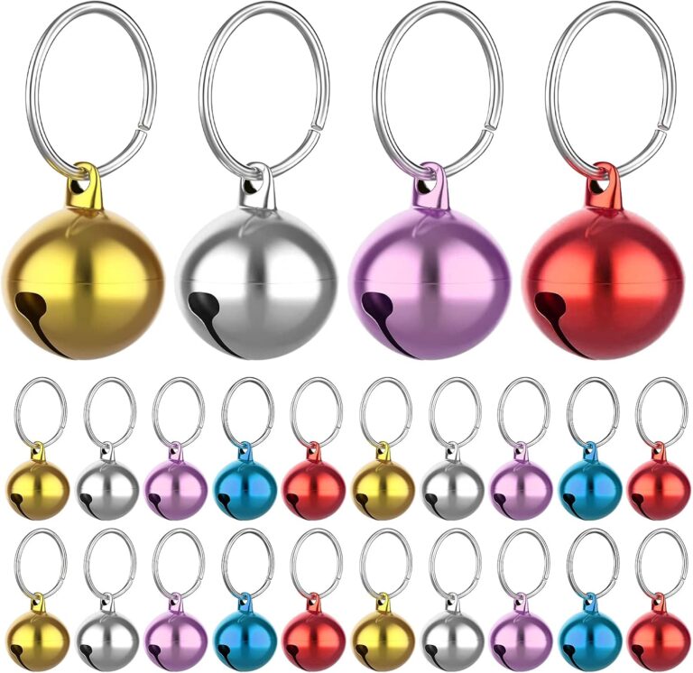 24pcs Cat Bells with Keyrings- Dog Collar Bells, Training Jingle Bell Collar Pendant Pet Accessories Festival Party DIY Small Bells