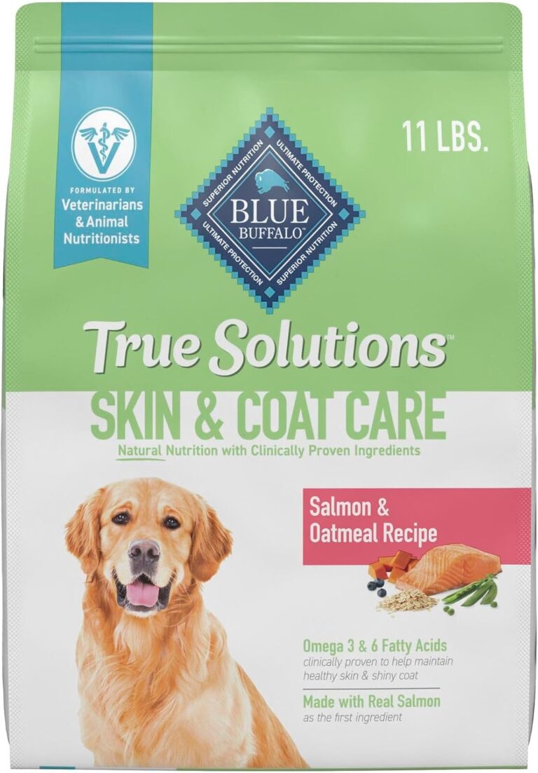Blue Buffalo True Solutions Skin & Coat Care Natural Dry Dog Food for Adult Dogs, Salmon, 11-lb. Bag