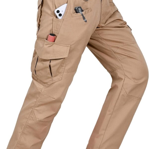 Mens Work Pants Cargo Tactical Construction for Men Ripstop Waterproof Lightweight Outdoor Hiking with Pockets