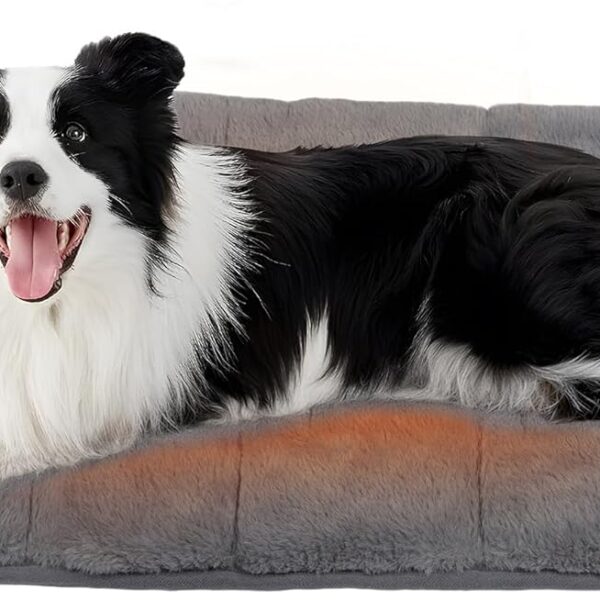 Dog Crate Pad for Small Dogs - 35x23 Memory Foam Dog Bed, Washable & Anti-Slip Dog Bed Mat, Ultra Soft Kennel Pad for Dogs Cozy Sleeping Mat, Grey