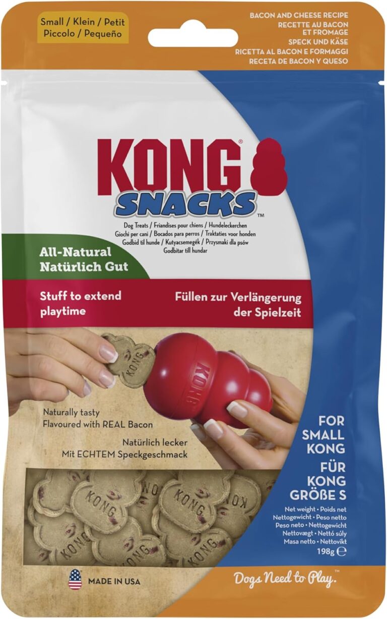 KONG - Snacks - All Natural Dog Treats (Best used with KONG Rubber Toys) - Bacon and Cheese Biscuits - For Small Dogs