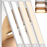 Under Cabinet Lighting Wireless, 4Pack Motion Sensor Light Indoor with 3 Color Temps, Dimmable Closet Lights Battery Operated, LED Magnetic Light, Rechargeable Under Counter Lights for Kitchen Home
