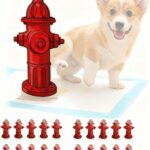 Dog Pee Pad Trainer 20Pcs Hydrant Shaped Pet Diaper Pad Guide for Small Dogs, Puppies Dogs Potty Pee Training Pad Guide, 7.3 x 3.9in Small Hydrant Post Paper Card