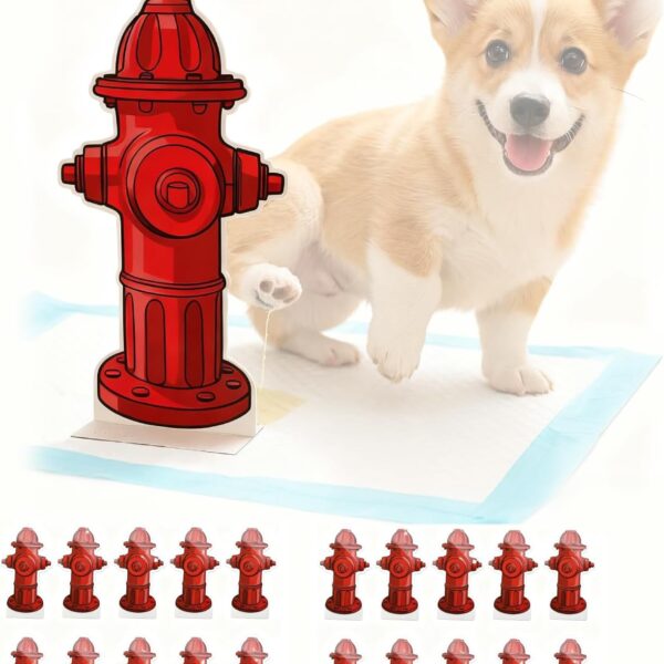 Dog Pee Pad Trainer 20Pcs Hydrant Shaped Pet Diaper Pad Guide for Small Dogs, Puppies Dogs Potty Pee Training Pad Guide, 7.3 x 3.9in Small Hydrant Post Paper Card
