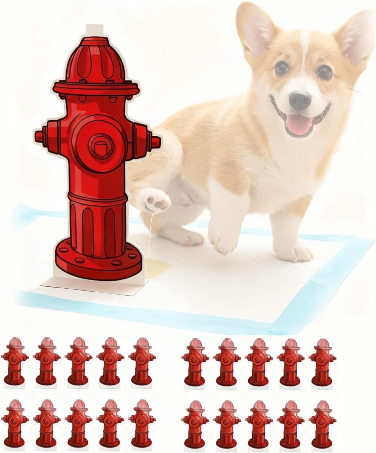 Dog Pee Pad Trainer 20Pcs Hydrant Shaped Pet Diaper Pad Guide for Small Dogs, Puppies Dogs Potty Pee Training Pad Guide, 7.3 x 3.9in Small Hydrant Post Paper Card