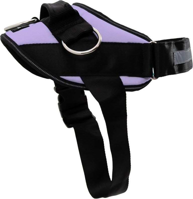 ShawnCo Essential Dog Harness, No-Pull Pet Vest with 3 Leash Clips, No Choke, Reflective, Adjustable and Padded, for Easy Walking and Training for Small, Medium and Large Dogs (ICY Lilac, L)