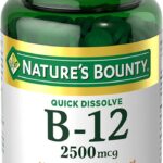 Natures Bounty Vitamin B12 2500 mcg, Cellular Energy Support, for Energy Metabolism, Heart & Nervous System Health, 75 Quick Dissolve Tablets