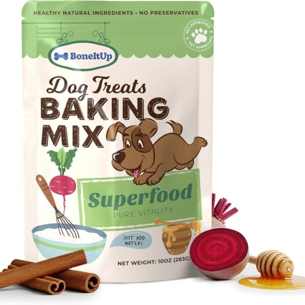 BoneItUp Dog Treats Mixes for Baking Low Calorie Dog Treat Baking Mix with Nutrient-Rich Ingredients Easy to Bake Puppy Cake Mix 10 oz Pack for All Age Groups