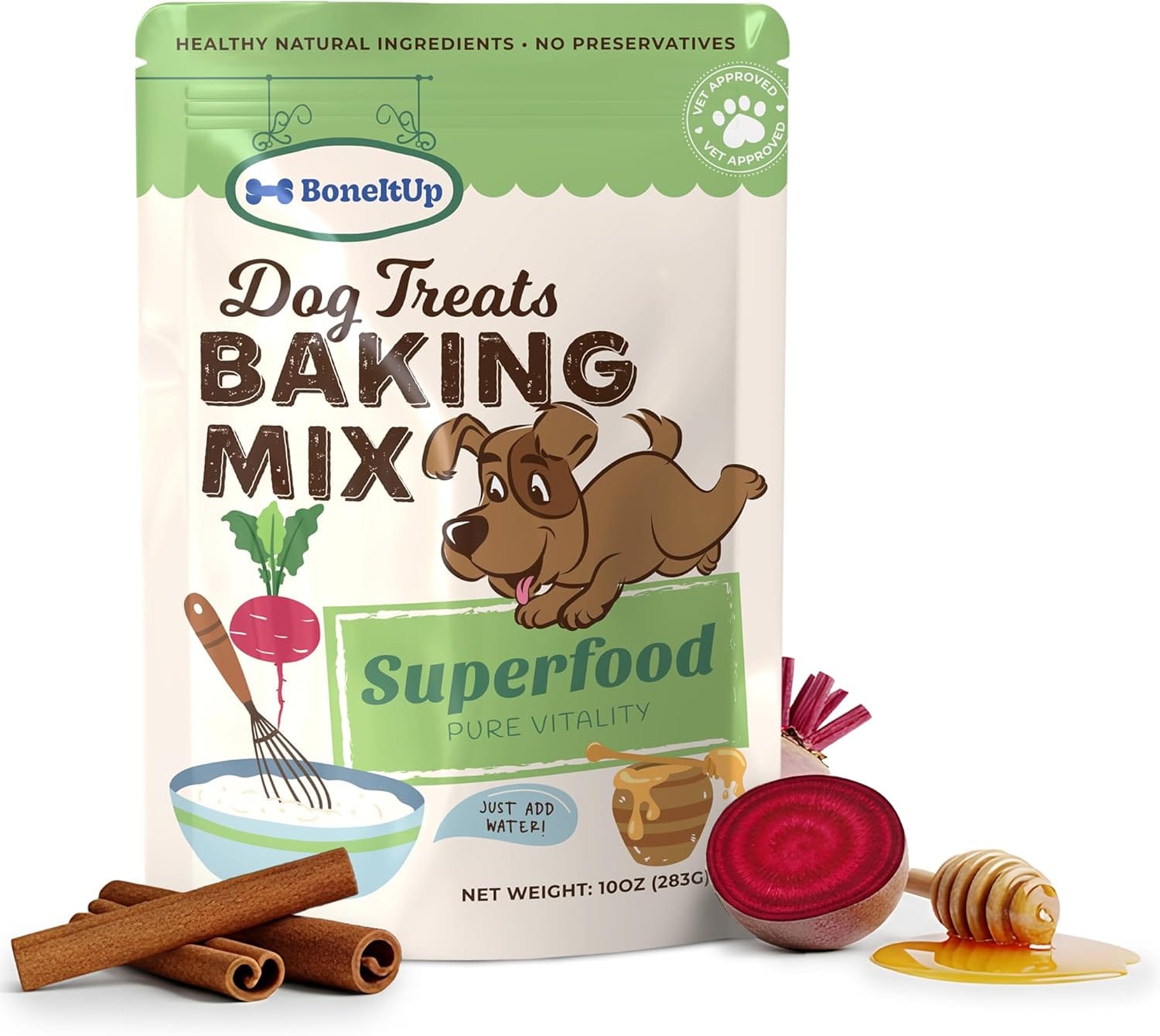BoneItUp Dog Treats Mixes for Baking Low Calorie Dog Treat Baking Mix with Nutrient-Rich Ingredients Easy to Bake Puppy Cake Mix 10 oz Pack for All Age Groups BoneItUp Dog Treats Mixes for Baking Low Calorie Dog Treat Baking Mix with Nutrient-Rich Ingredients Easy to Bake Puppy Cake Mix 10 oz Pack for All Age Groups