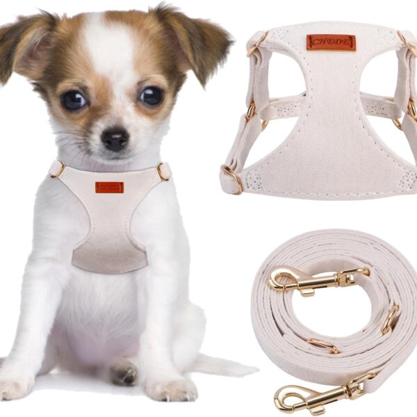 CHEDE No Pull Puppy Harness and Multifunction Dog Leash Set- 8 Colors Soft Adjustable No Choke Escape Proof Cute,Lightweight Pet Vest Harness for Small and Medium Dog