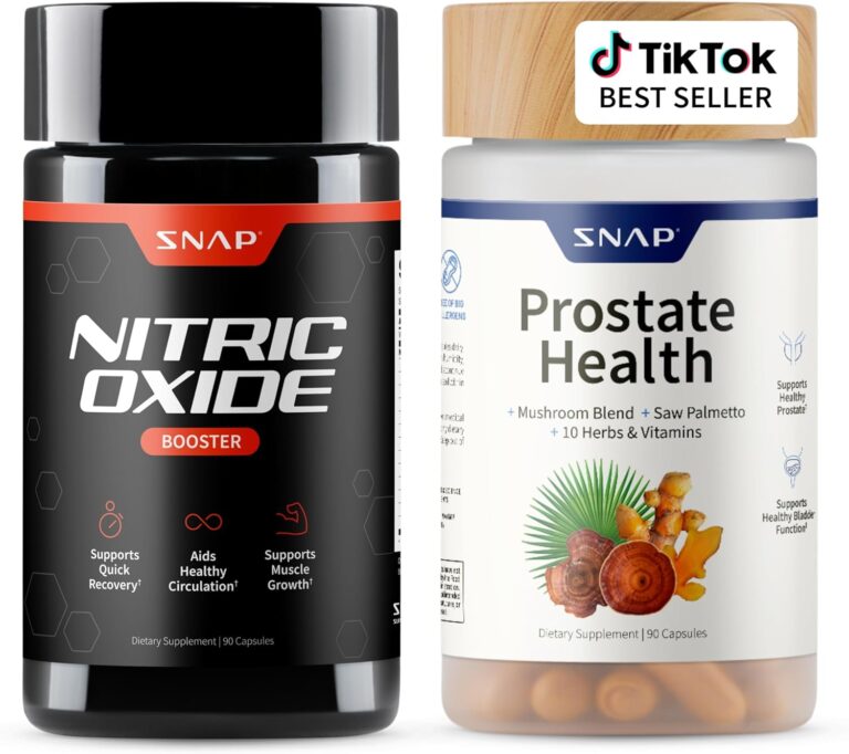 Snap Supplements Prostate Health & Nitric Oxide Supplement Bundle for Men, 90 Vegetarian Capsules Each