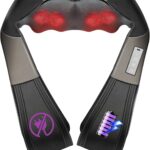 JQX Cordless Shiatsu Neck & Back Massager with 3D Kneading - 5 Speed Adjustable Deep Tissue Therapy for Shoulders/Arms/Legs, Home/Office/Car Use, Rechargeable Mothers Day Gifts (Black)