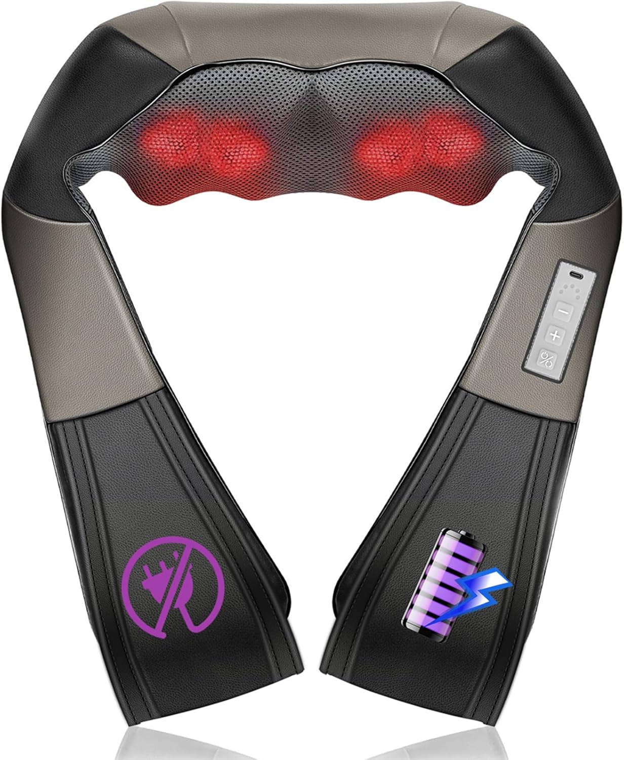 JQX Cordless Shiatsu Neck & Back Massager with 3D Kneading - 5 Speed Adjustable Deep Tissue Therapy for Shoulders/Arms/Legs, Home/Office/Car Use, Rechargeable Mothers Day Gifts (Black) JQX Cordless Shiatsu Neck & Back Massager with 3D Kneading - 5 Speed Adjustable Deep Tissue Therapy for Shoulders/Arms/Legs, Home/Office/Car Use, Rechargeable Mothers Day Gifts (Black)