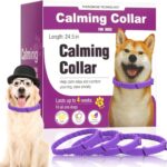 Calming Collar for Dogs 4-Packs, Pheromone Collar for Dog, Relief Anxiety Stress Separation Lasts 60 Days, 25 Inches Size Flexible Adjustable, for All Small, Medium, and Large Dogs Purple