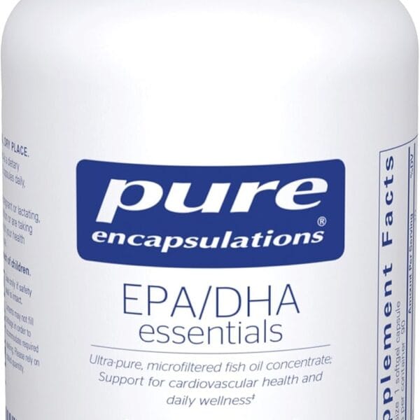 Pure Encapsulations EPA/DHA Essentials - Fish Oil Concentrate Supplement to Support Cardiovascular Health - Premium EPA & DHA Supplement with Omega 3-90 Softgel Capsules
