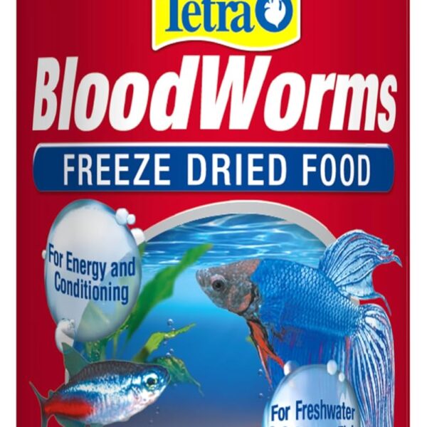 Tetra BloodWorms 0.25 Oz, Freeze-Dried Food for Freshwater and Saltwater Fish, Seafood (Pack of 1)