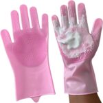 Grooming Gloves for Cats & Dogs - Pet Hair Removal Glove, Silicone Brush for Dog or Cat Washing, Puppy Bath Supplies for Shedding Cleaning Bathing & Massage, Fur Remover Mitt, Shower Shampoo Scrub