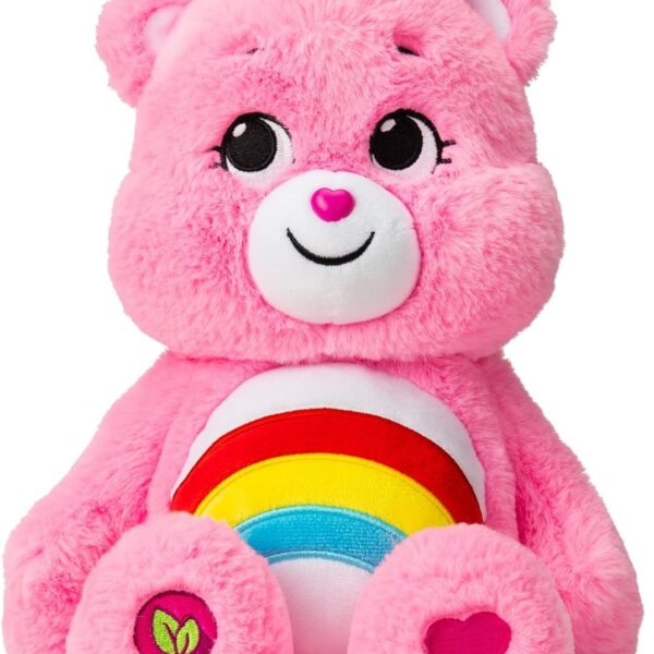 Care Bears 14" Cheer Bear Plushie - Medium Size - Pink Plushie for Ages 4+ Perfect Stuffed Animal Holiday, Birthday Gift, Super Soft and Cuddly Good For Girls and Boys, Employees, Collectors