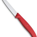 "Victorinox VIC-6.7631 Swiss Classic Paring 3"" Serrated Spear Point Blade 5/8"" width at handle Red", multicolor, m