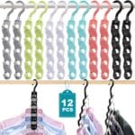 Closet Organizers and Storage,Upgraded Organization and Storage Clothes Hanger,12 Pack College Dorm Room Essentials,Sturdy Closet Organizer Home Essentials Space Saving Hangers for Thick Clothe