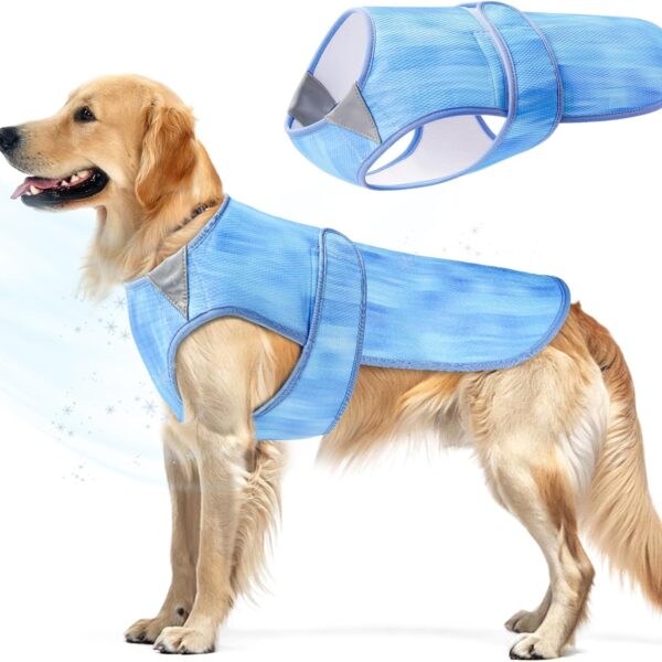 Summer Dog Cooling Vest - Lightweight Dog Cooling Jacket, Breathable Shirt for Walking, Outdoor Hunting Training and Camping (L)