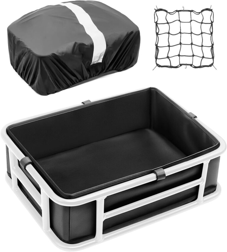 ANZOME Universal Rear Basket Liner for Bicycles and E-Bikes, Including Waterproof Bag and Adjustable Cargo Net