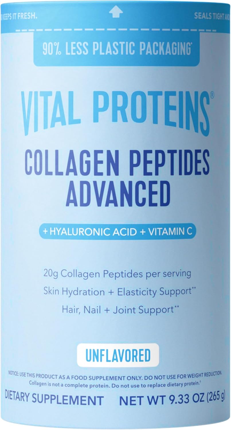 Vital Proteins Collagen Peptides Powder Advanced with Hyaluronic Acid & Vitamin C, Collagen Supplements, Unflavored, 12 Servings Vital Proteins Collagen Peptides Powder Advanced with Hyaluronic Acid & Vitamin C, Collagen Supplements, Unflavored, 12 Servings