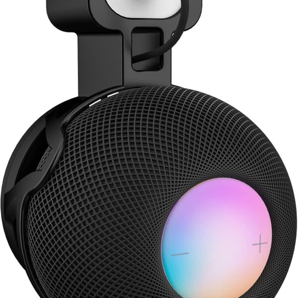 Outlet Wall Mount Holder Stand Fits for Apple HomePod Mini, A Space-Saving Accessory for HomePod Mini Smart Home Speakers with Cord Management, Hide Messy Wires (Black)