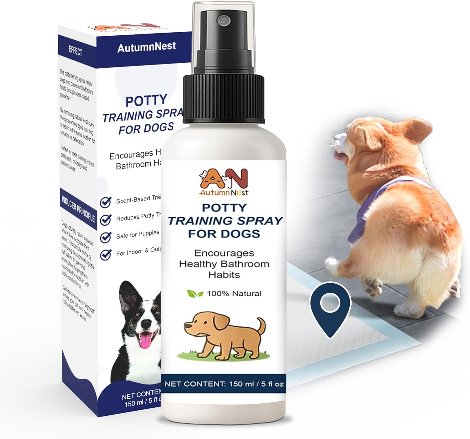 Potty Training Spray for Dogs 5 fl oz /150ml Dog Pee Training Aid for Puppies & Adults Dogs Helps Guide Dog to Pee Pads or Designated Areas Safe Plant-Based Attractant for Indoor & Outdoor Use Potty Training Spray for Dogs 5 fl oz /150ml Dog Pee Training Aid for Puppies & Adults Dogs Helps Guide Dog to Pee Pads or Designated Areas Safe Plant-Based Attractant for Indoor & Outdoor Use
