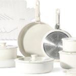 CAROTE 21pcs Pots and Pan Set, Nonstick Induction Cookware Detachable Handle,Cookware Set with Removable Handle