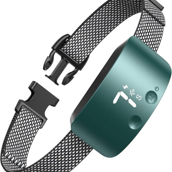 NBJU Bark Collar for Dogs,Rechargeable Anti Barking Training Collar with 7 Adjustable Sensitivity and Intensity Beep Vibration for Small Medium Large Dogs (Blackish Green)