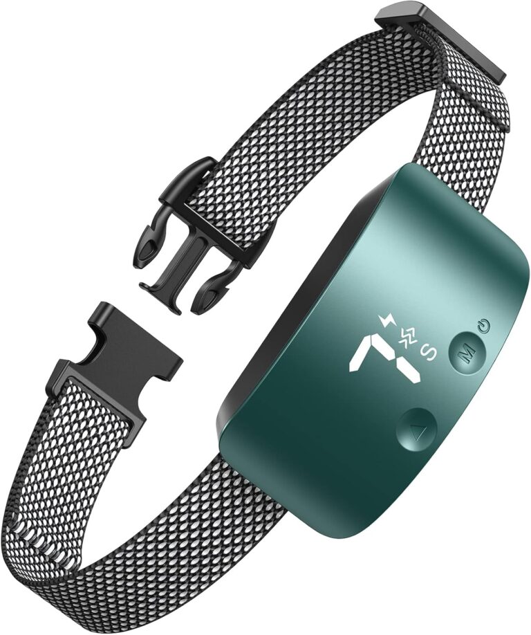 NBJU Bark Collar for Dogs,Rechargeable Anti Barking Training Collar with 7 Adjustable Sensitivity and Intensity Beep Vibration for Small Medium Large Dogs (Blackish Green)