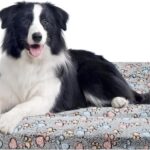 Dog Crate Pad for Dog or Cat Bed with Memory Foam Short Plush Soft Fluffy Pet Kennel Machine Washable (Brown Paw, 36.0" L x 24.0" W x 1.6" Th)