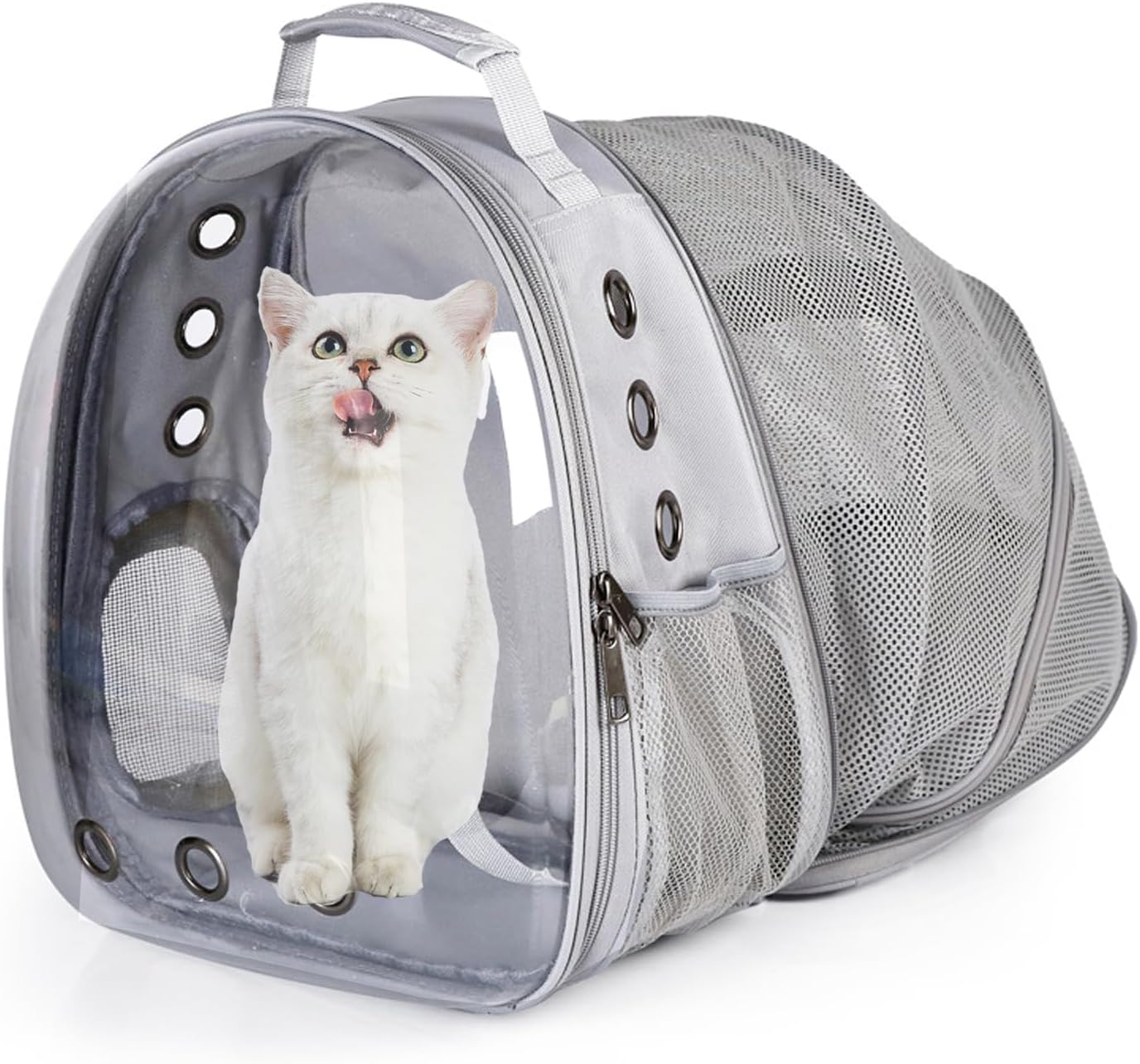 Cat Backpack Carrier Expandable Ventilate Transparent Pet Dog Backpack for Large Cats Hiking, Travel, Outdoor, Airline-Approved Space Capsule Backpack(Grey) Cat Backpack Carrier Expandable Ventilate Transparent Pet Dog Backpack for Large Cats Hiking, Travel, Outdoor, Airline-Approved Space Capsule Backpack(Grey)